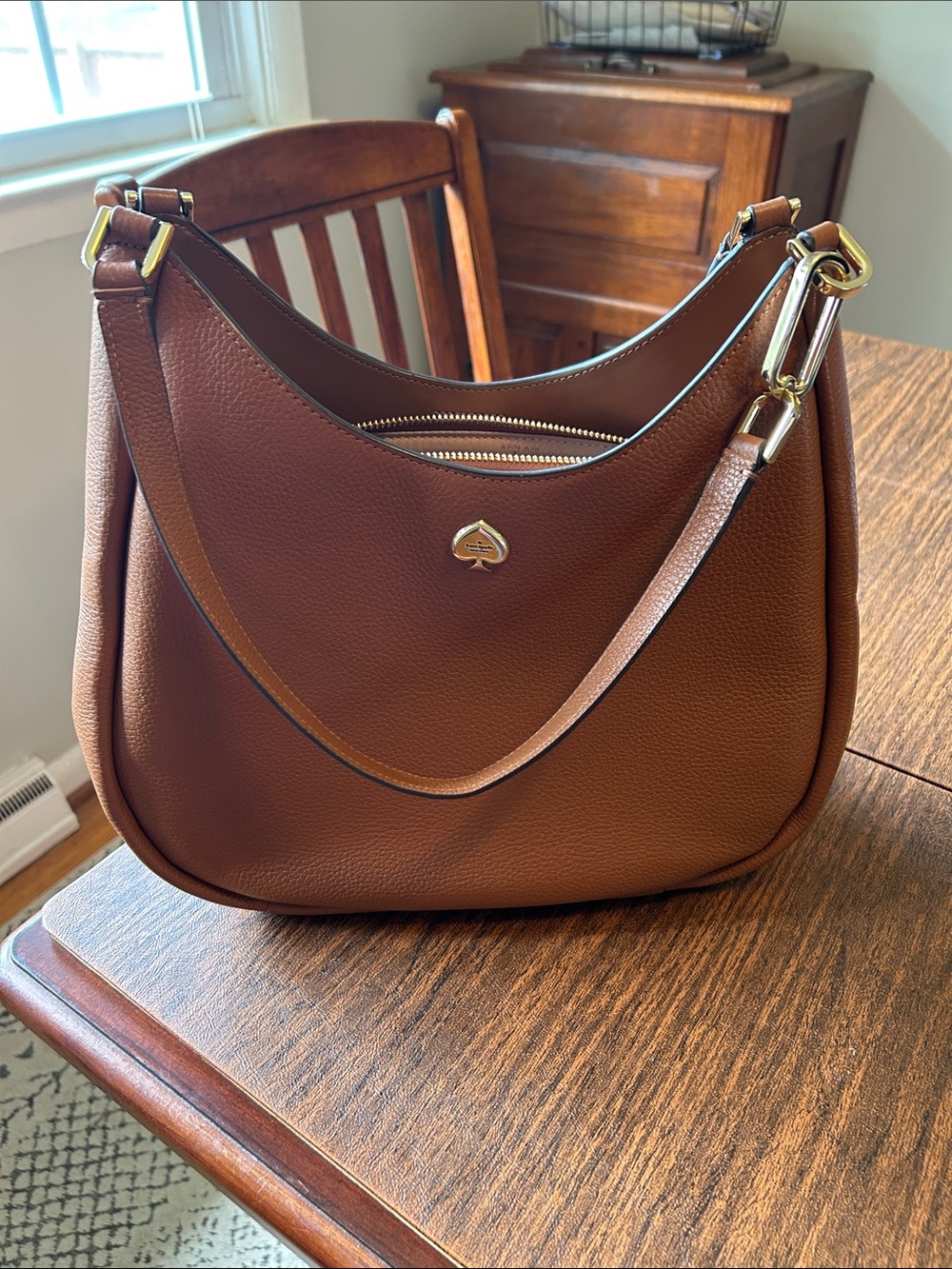 kate spade Brown Pebbled Leather Shoulder Hobo